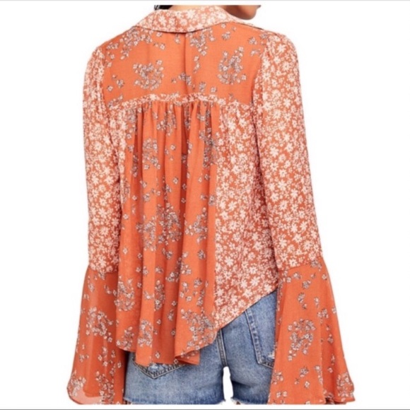 Free People SERENA BUTTON DOWN TOP NWT - Picture 7 of 12